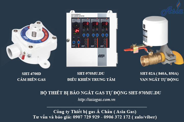 Bộ thiết bị báo ngắt gas tự động Sunghwa Hàn Quốc chất lượng tốt SHT-970MU.DU kết nối 1 đến 16 cảm biến